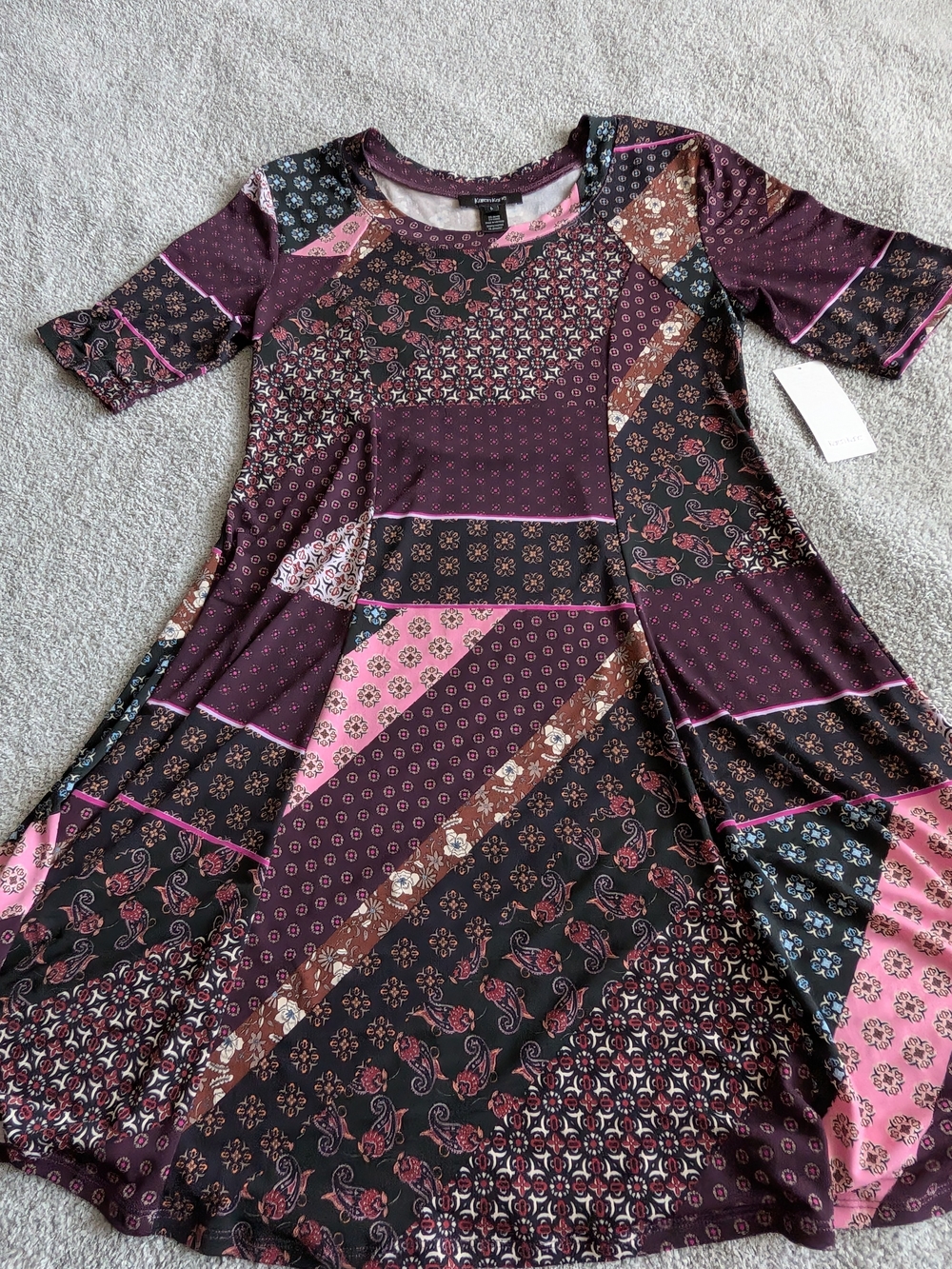 🌼B2G1🌼 Karen Kane Patchwork Mini Dress in Plum, Pink, Black
